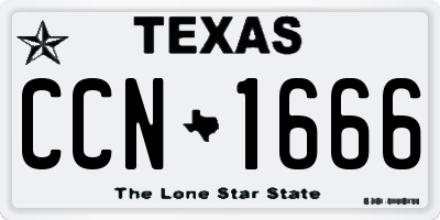 TX license plate CCN1666