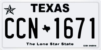 TX license plate CCN1671