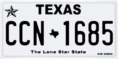 TX license plate CCN1685