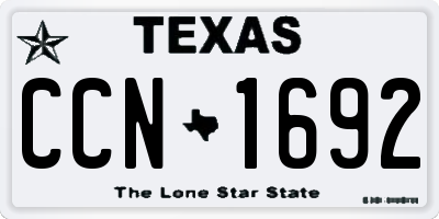 TX license plate CCN1692