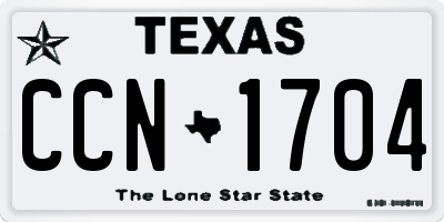 TX license plate CCN1704