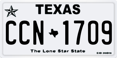 TX license plate CCN1709