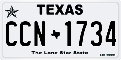 TX license plate CCN1734