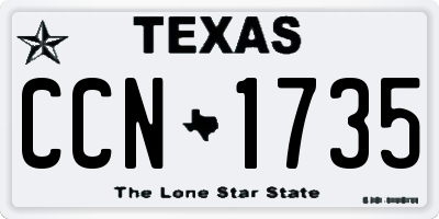 TX license plate CCN1735
