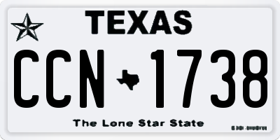 TX license plate CCN1738