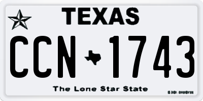 TX license plate CCN1743