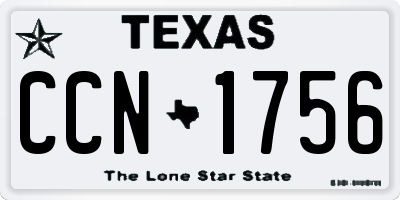 TX license plate CCN1756