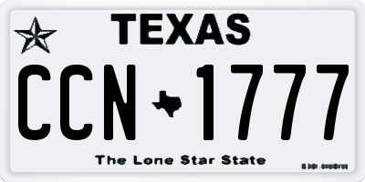 TX license plate CCN1777