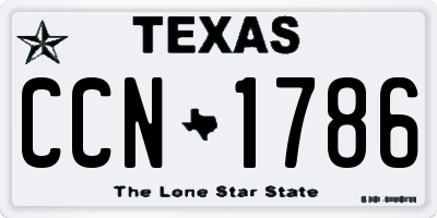 TX license plate CCN1786