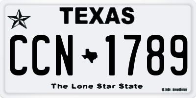 TX license plate CCN1789