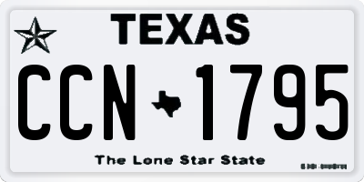 TX license plate CCN1795