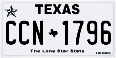 TX license plate CCN1796