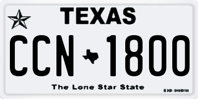 TX license plate CCN1800