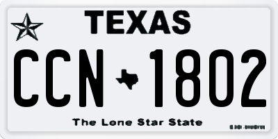TX license plate CCN1802