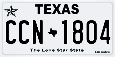 TX license plate CCN1804