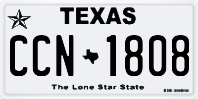 TX license plate CCN1808