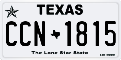 TX license plate CCN1815