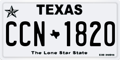 TX license plate CCN1820
