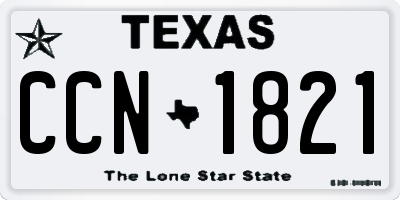 TX license plate CCN1821