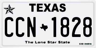 TX license plate CCN1828