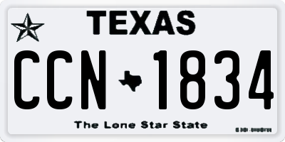 TX license plate CCN1834