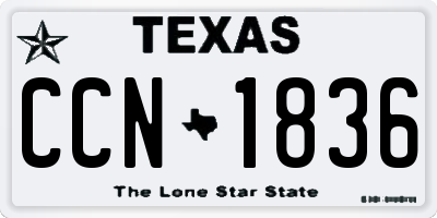TX license plate CCN1836
