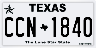 TX license plate CCN1840
