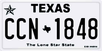 TX license plate CCN1848