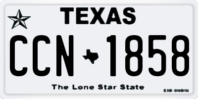 TX license plate CCN1858