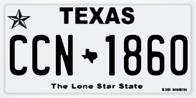TX license plate CCN1860