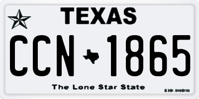 TX license plate CCN1865