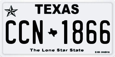 TX license plate CCN1866