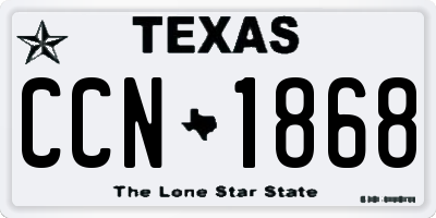 TX license plate CCN1868