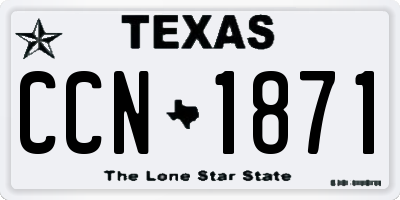 TX license plate CCN1871