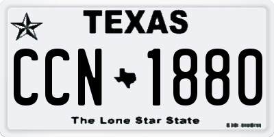 TX license plate CCN1880