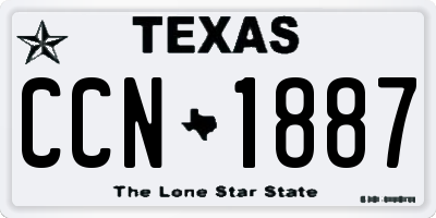 TX license plate CCN1887