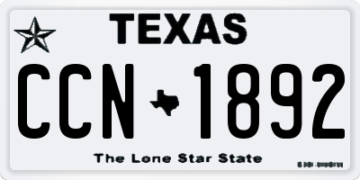 TX license plate CCN1892