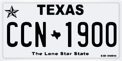 TX license plate CCN1900