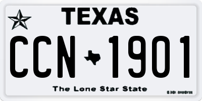 TX license plate CCN1901