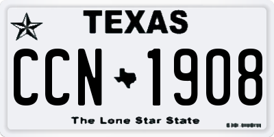 TX license plate CCN1908