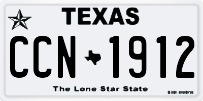TX license plate CCN1912
