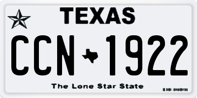 TX license plate CCN1922