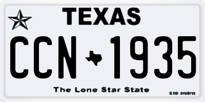 TX license plate CCN1935