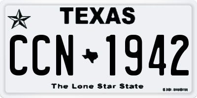 TX license plate CCN1942