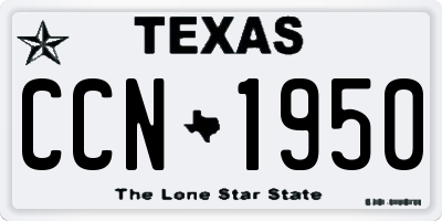 TX license plate CCN1950