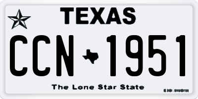 TX license plate CCN1951