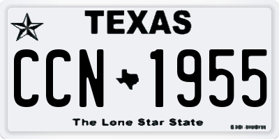 TX license plate CCN1955