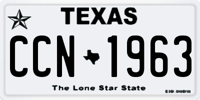 TX license plate CCN1963