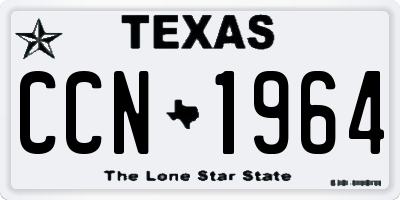TX license plate CCN1964
