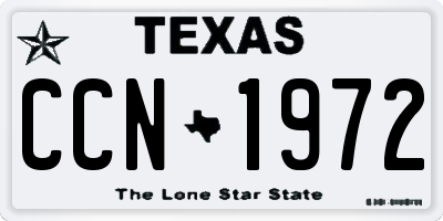 TX license plate CCN1972